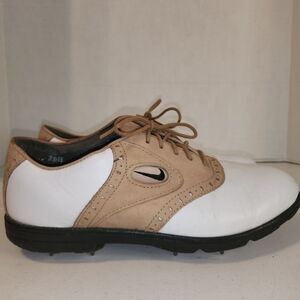 NIKE Golf Women's Airliner Golf Shoes Saddle Lace-up Leather Size 7.5